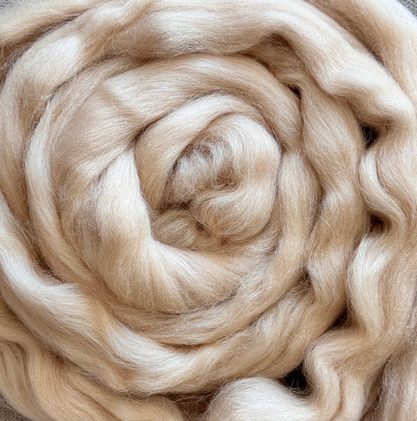 Kondoos Colored Natural wool roving, 1 lb. Best wool for needle felting, wet felting, handcrafts and spinning. (Cream Beige, 1 lb)