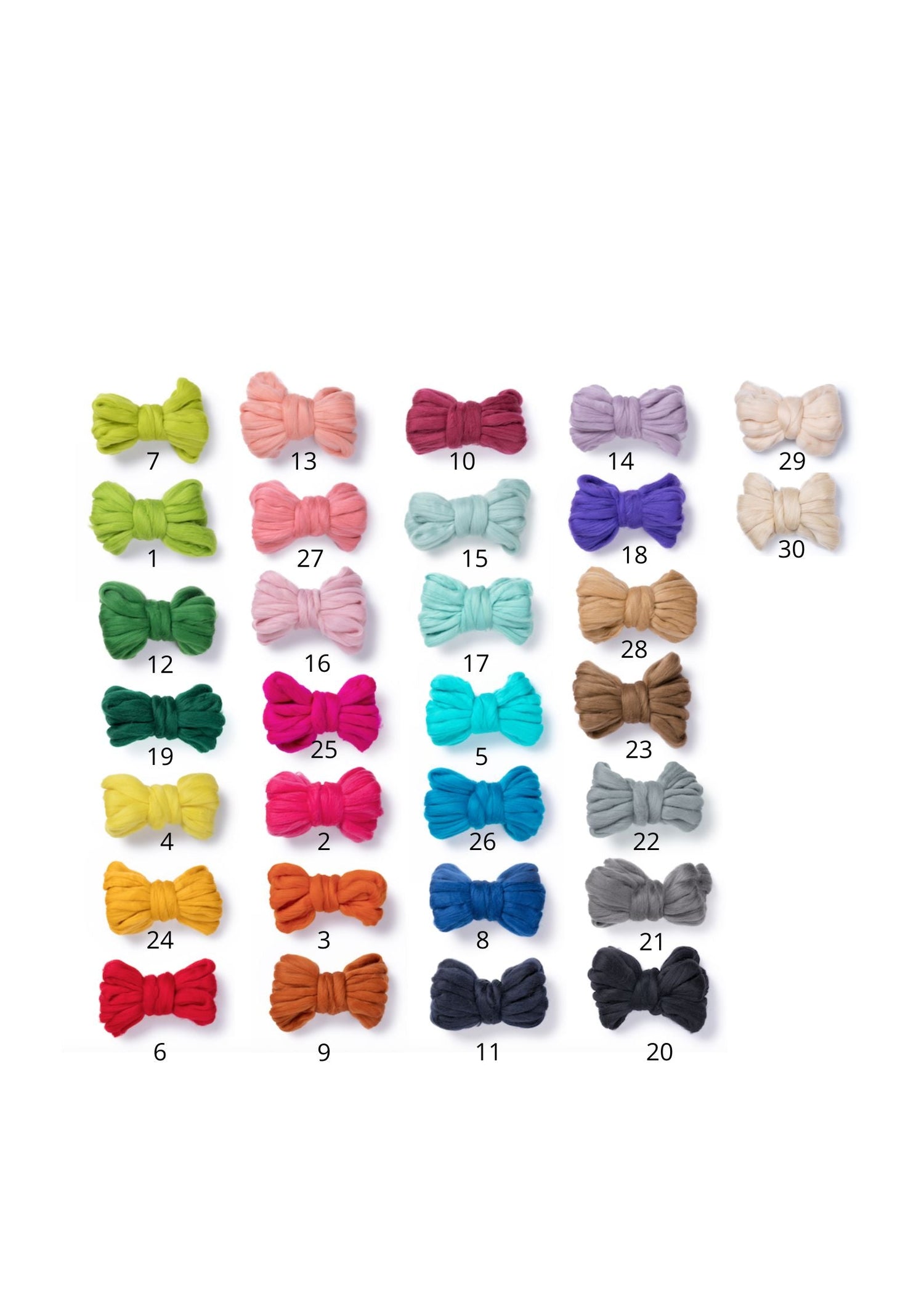 1 lb Natural Wool Roving: 30 Dyed Colors for Felting, Handcrafts & DIY Projects