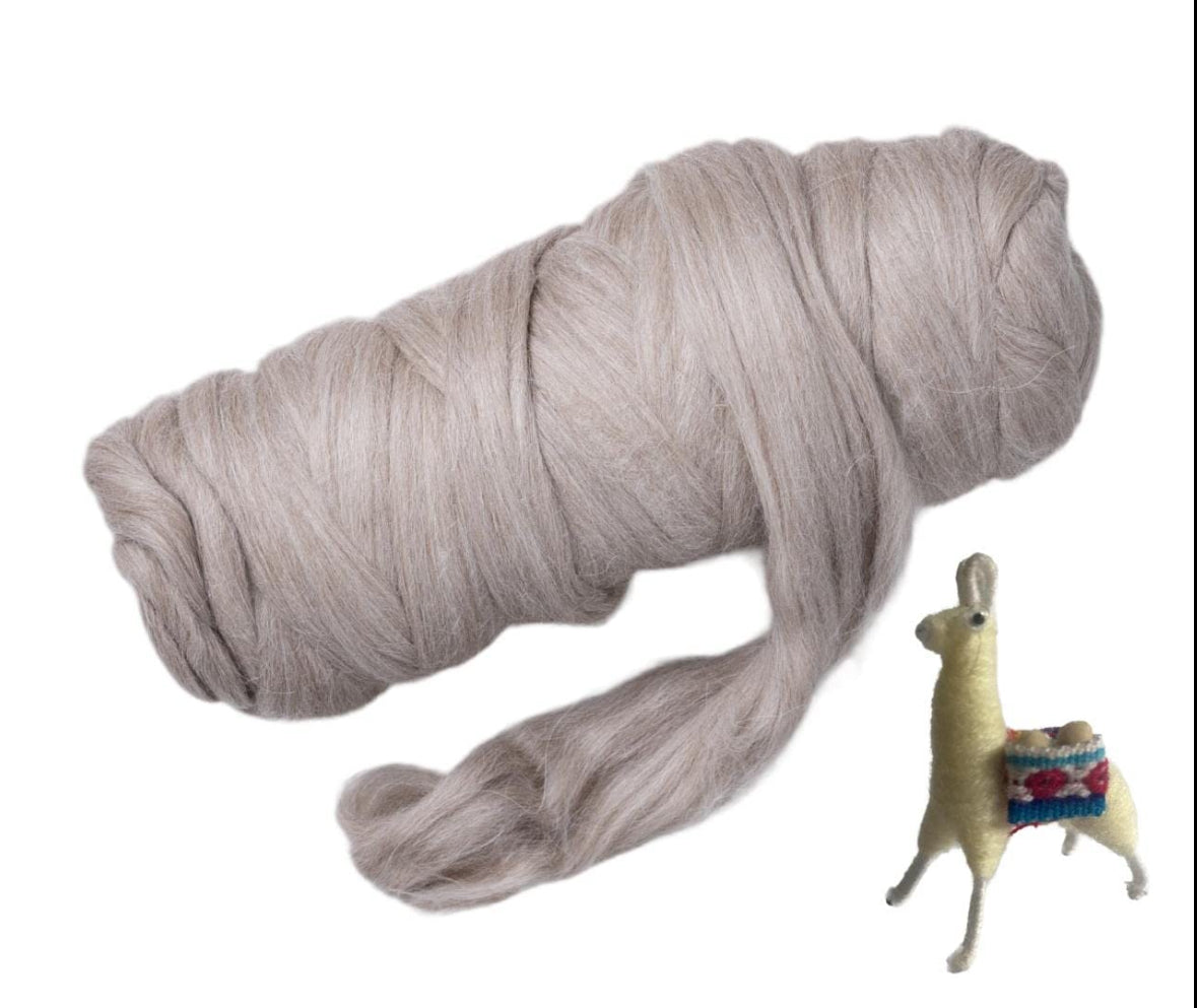Kondoos Llama Hair roving (Similar to Alpaca), Best for Needle Felting, handcrafts and Spinning. Natural Colours, un-Dyed.
