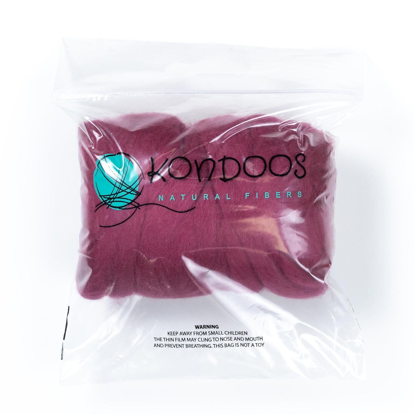 8 oz Natural Wool Roving: Red Wine Colored Fiber for Felting, Handcrafts & Spinning