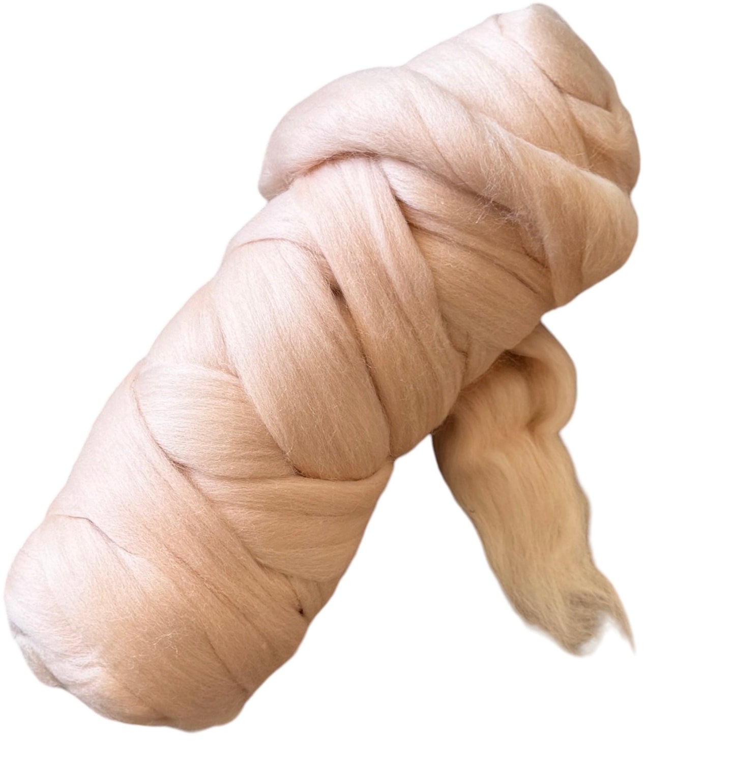 Kondoos Colored Natural wool roving, 1 lb. Best wool for needle felting, wet felting, handcrafts and spinning. (Nude Pink, 1 lb)