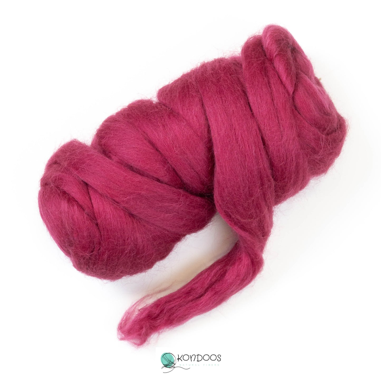 8 oz Natural Wool Roving: Red Wine Colored Fiber for Felting, Handcrafts & Spinning