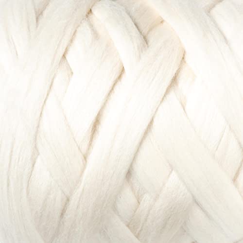 8 lb Natural Wool Roving: Natural Colors Un-Dyed Combed Top Fiber for Arm Knitting, Spinning & Felting (Ecru, 8 lb)