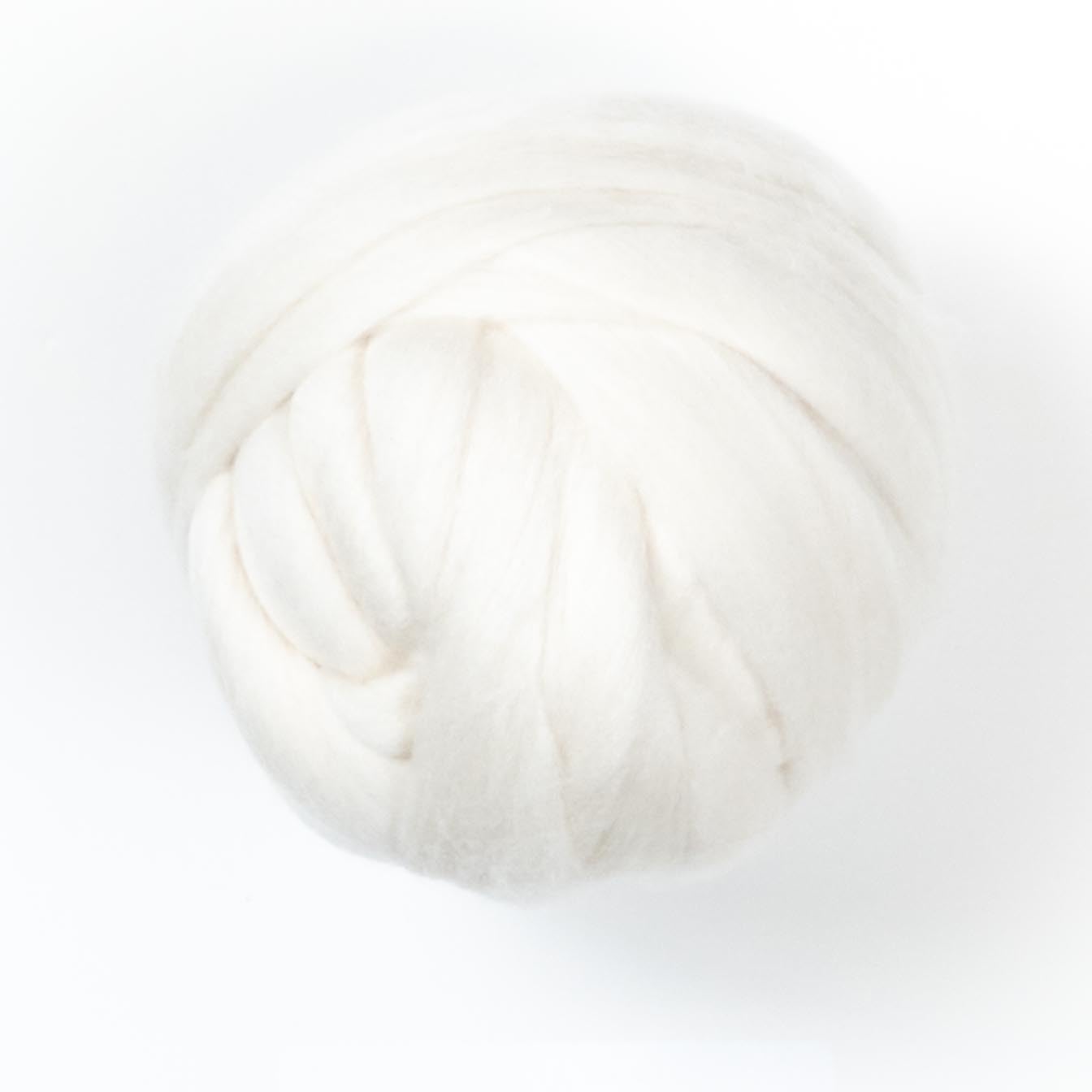 Kondoos Extra Fine Merino 8oz White Wool roving Best Wool Fiber for Needle Felting, Wet Felting, handcrafts and Spinning. (SFMerino, 8 oz)