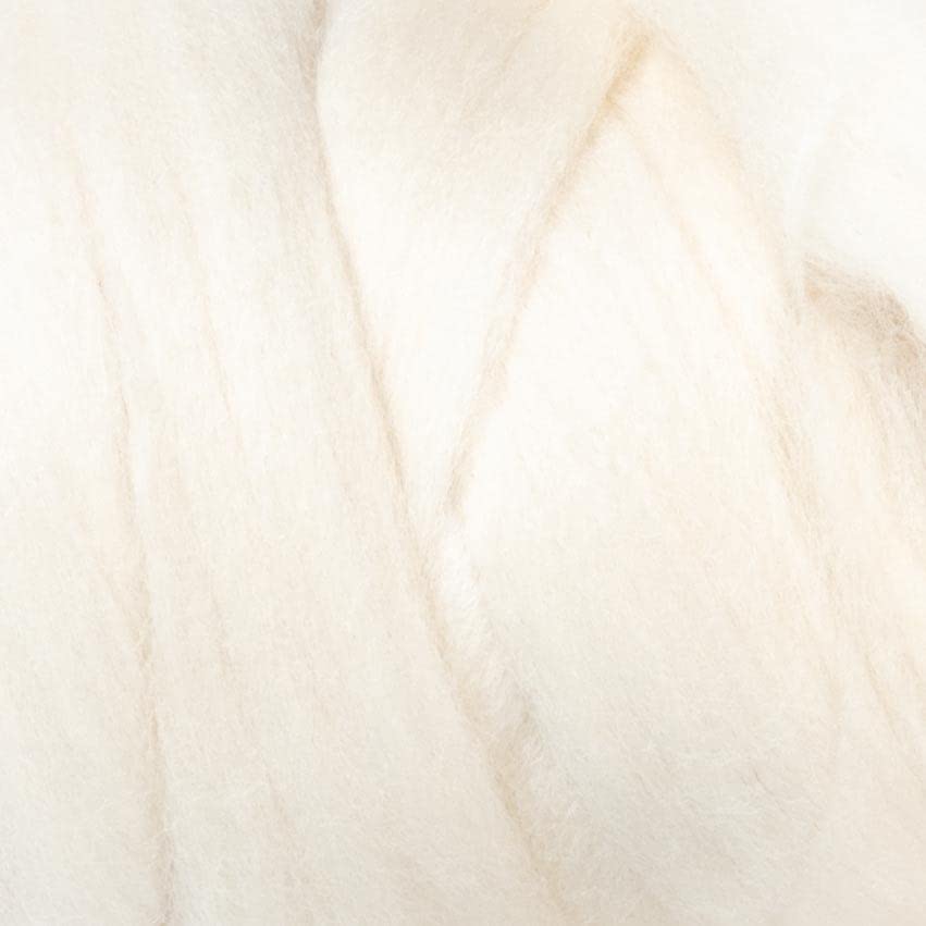 1 lb Natural Wool Roving: Natural Un-Dyed Bulk Fiber for Spinning, Knitting & Needle Felting (Ecru, 1 lb)