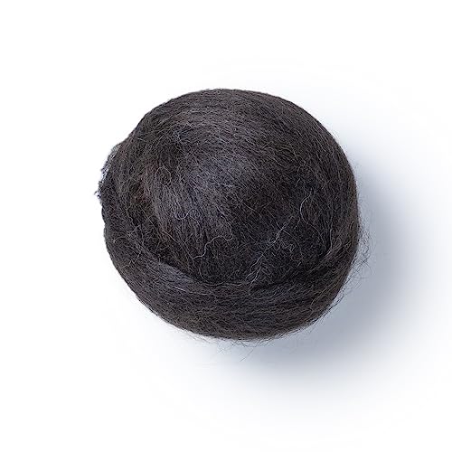 Kondoos Llama Hair roving (Similar to Alpaca), 8 oz. Best for Needle Felting, handcrafts and Spinning. Natural Colours, un-Dyed. (Chocolate CON, 8oz)