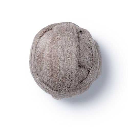 100% Llama Hair roving (Similar to Alpaca), 8 oz. Best for Needle Felting, handcrafts and Spinning. Natural Colours, un-Dyed. (Light Fawn PMC, 8oz)