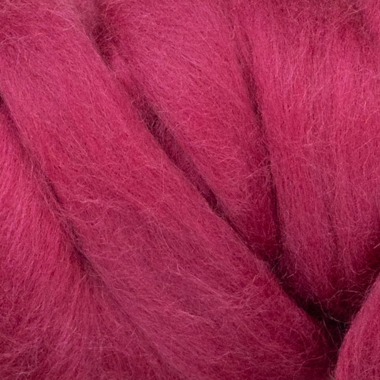 8 oz Natural Wool Roving: Red Wine Colored Fiber for Felting, Handcrafts & Spinning