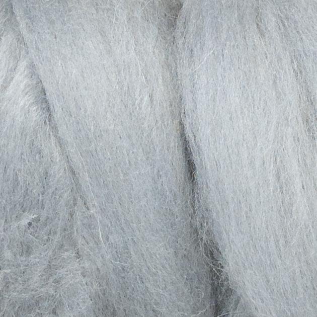 8 oz Natural Wool Roving: Silver Colored Fiber for Felting, Handcrafts & Spinning