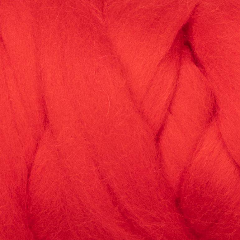 8 oz Natural Wool Roving: Red Colored Fiber for Felting, Handcrafts & Spinning