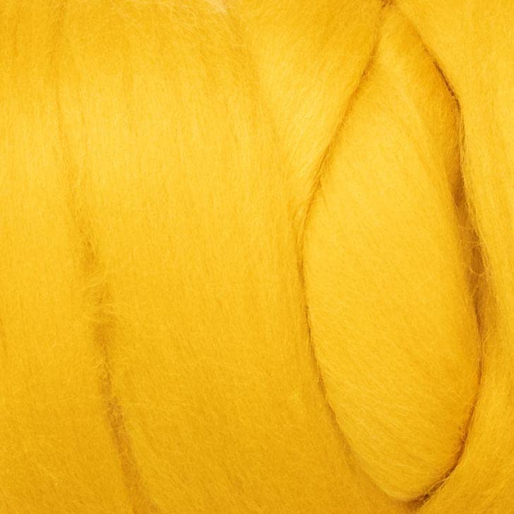 8 oz Natural Wool Roving: Mustard Colored Fiber for Felting, Handcrafts & Spinning