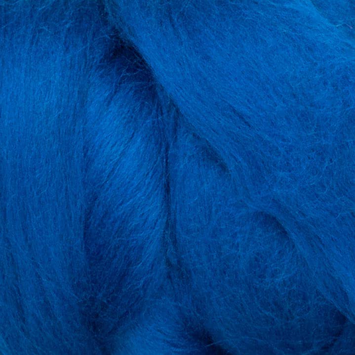Kondoos Colored Natural Wool roving, 8 OZ. Best Wool for Needle Felting, Wet Felting, handcrafts and Spinning. (Electric Blue)