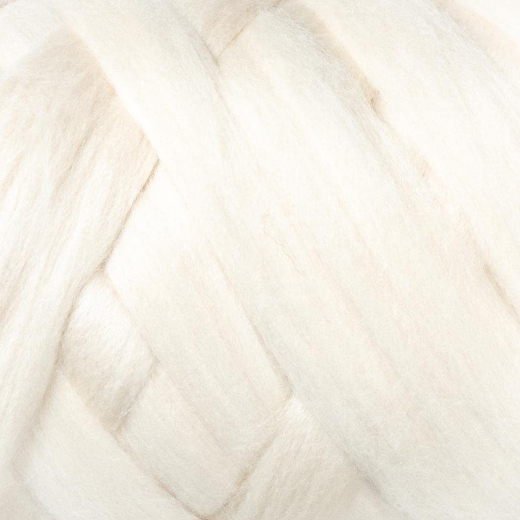 4 lb Natural Wool Roving: Natural Colors Un-Dyed Bulk Fiber for Spinning, Knitting & Felting (Ecru, 4 lb)