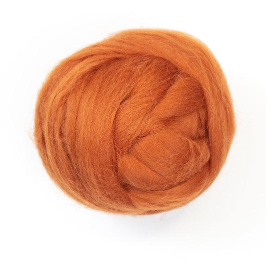 Kondoos Colored Natural Wool roving, 8 OZ. Best Wool for Needle Felting, Wet Felting, handcrafts and Spinning. (Ocher)