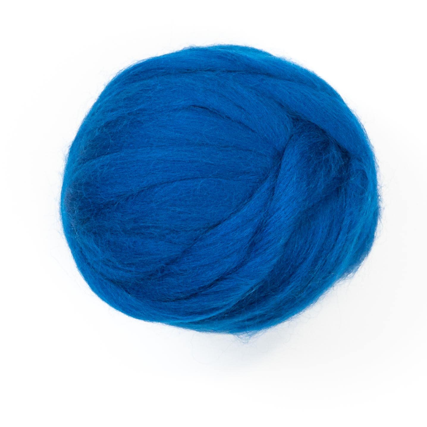 Kondoos Colored Natural Wool roving, 8 OZ. Best Wool for Needle Felting, Wet Felting, handcrafts and Spinning. (Electric Blue)