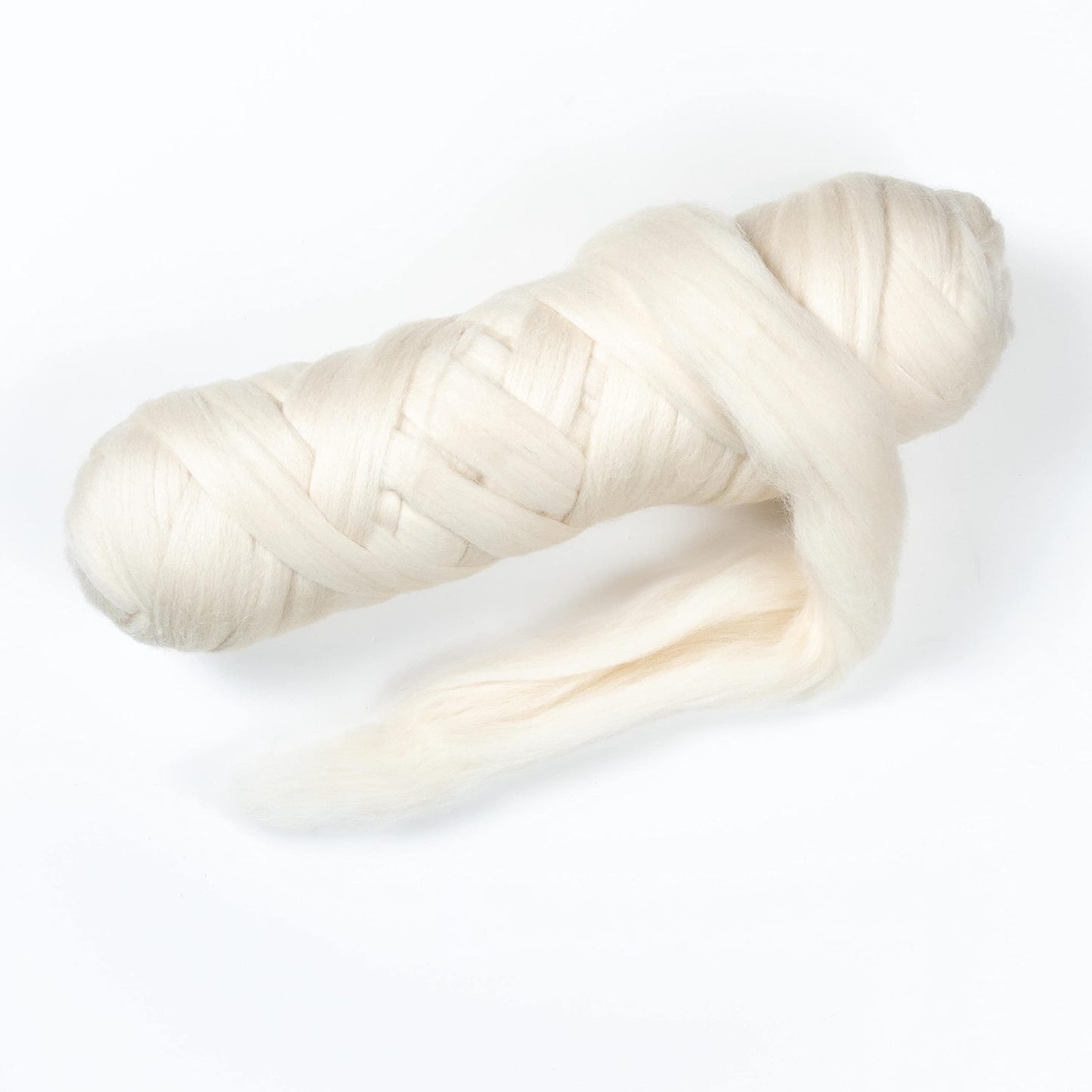2 lb Natural Wool Roving: Natural Colors Un-Dyed Bulk Fiber for Spinning, Arm Knitting & Felting (Ecru, 2 lb)