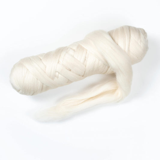 Kondoos Natural Wool Bulk 2 lb roving, Best Wool for Spinning, arm Knitting, Felting, Chunky Blankets and Tapestry. Natural Colors, un-Dyed Fiber Yarn. (Ecru, 2 lb)