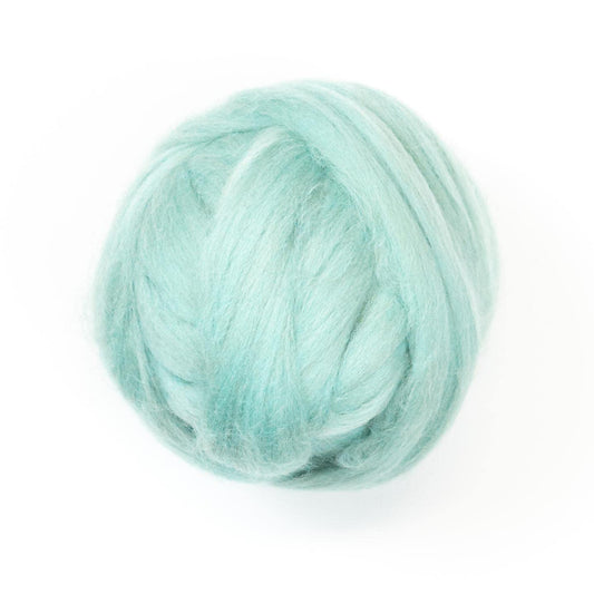 Kondoos Colored Natural Wool roving, 8 OZ. Best Wool for Needle Felting, Wet Felting, handcrafts and Spinning. (Acqua)