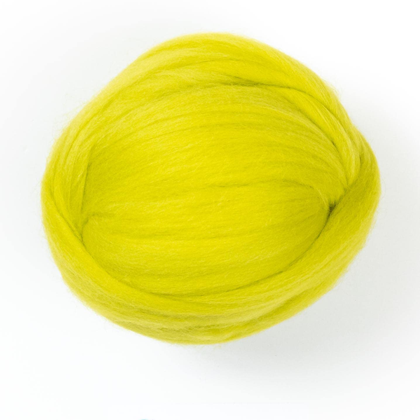 8 oz Natural Wool Roving: Green Lime Colored Fiber for Felting, Handcrafts & Spinning