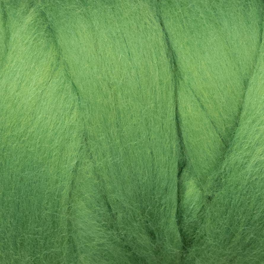 Kondoos Colored Natural wool roving, 1 lb. Best wool for needle felting, wet felting, handcrafts and spinning. (Grass green, 1 lb)