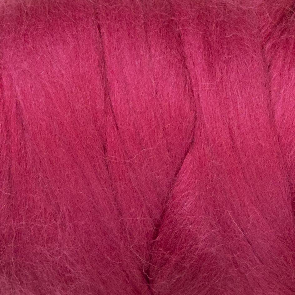 Kondoos Colored Natural Wool roving, 1 lb. Best Wool for Needle Felting, Wet Felting, handcrafts and Spinning. (Red Wine, 1 lb)