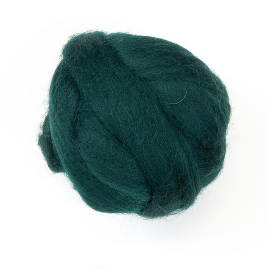 Kondoos Colored Natural Wool roving, 8 OZ. Best Wool for Needle Felting, Wet Felting, handcrafts and Spinning. (English Green)