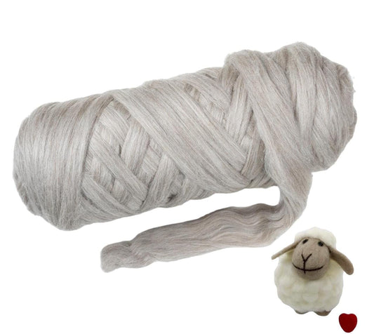 Kondoos Natural Wool Bulk roving, 4 lb. Best Wool for Spinning, arm Knitting, Felting, Chunky Blankets Yarn and Tapestry. Natural Colors, un-Dyed. (Sand, 4 lb)