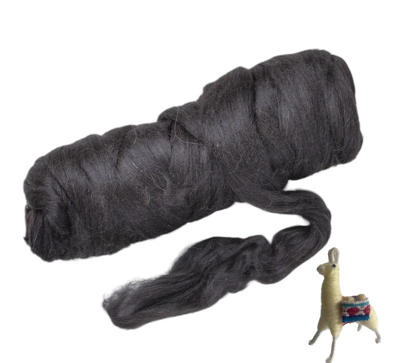 1 lb Natural Llama Hair Roving (Similar to Alpaca): Natural Colors Un-Dyed Fiber for Felting, Handcrafts & Spinning (Chocolate CON, 1lb)