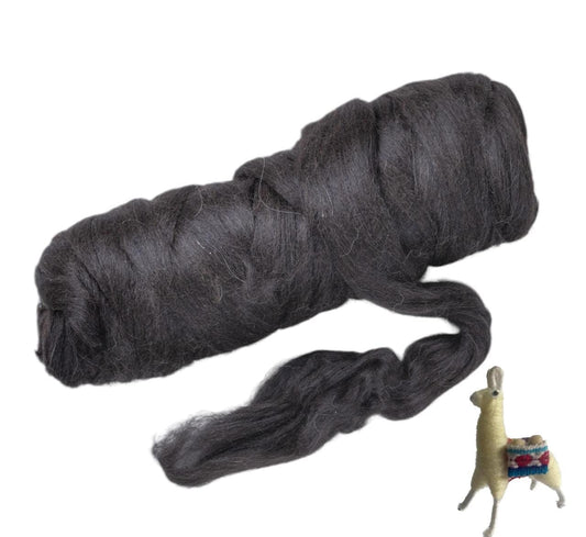 Kondoos Llama Hair roving (Similar to Alpaca), 1 lb. Best for Needle Felting, handcrafts and Spinning. Natural Colours, un-Dyed. (Chocolate CON, 1lb)