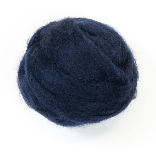 Kondoos Colored Natural Wool roving, 8 OZ. Best Wool for Needle Felting, Wet Felting, handcrafts and Spinning. (Blue Navy)