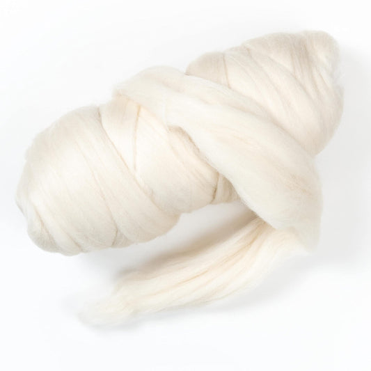 Kondoos Corriedale 1lb Wool Bulk roving, Best Wool for Spinning, arm Knitting, Felting, Chunky Yarn Blankets and Tapestry. Core Soft un-Dyed. (Ecru, 1 lb)