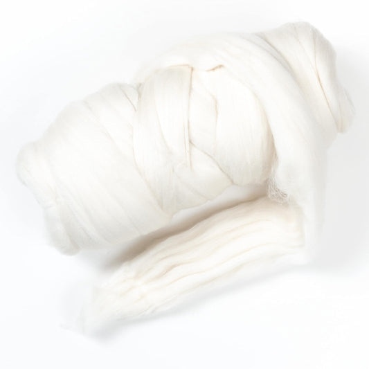 Kondoos Extra Fine Merino Wool roving, 1 Lb. Best Snow White Wool for Needle Felting, Wet Felting, handcrafts and Spinning. Soft Jumbo Yarn for arm Knitting Blanket Bulk (SFMerino, 1 lb)