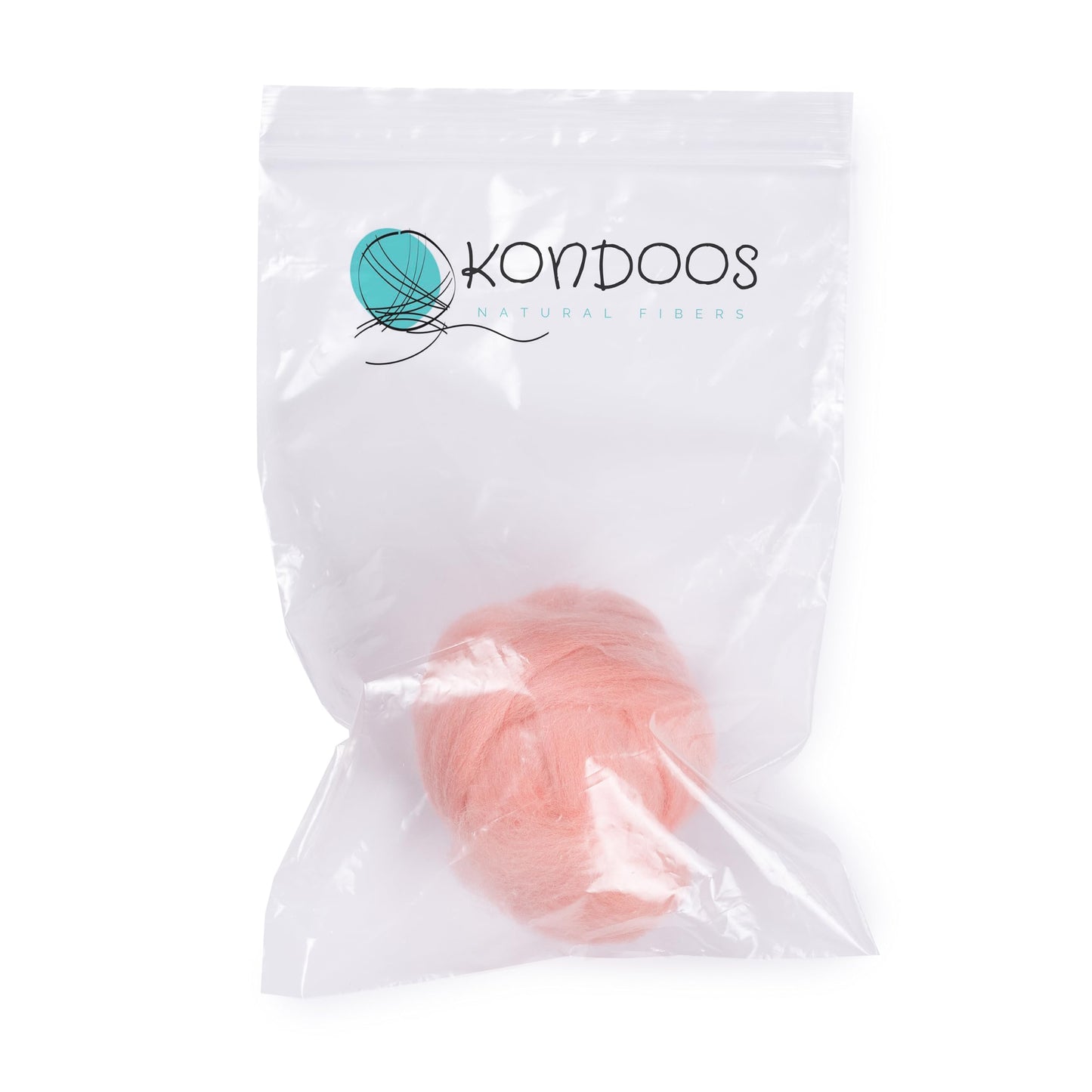Kondoos Natural Wool roving, 2 OZ. Best Wool for Needle Felting and Wet Felting, handcrafts and DIY Spinning Projects, Wool Felting Supplies. Dyed Colors. (Salmon Pink, 2 oz)