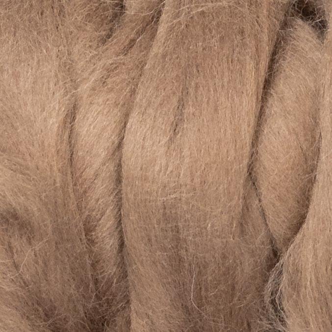 8 oz Natural Wool Roving: Tobacco Colored Fiber for Felting, Handcrafts & Spinning