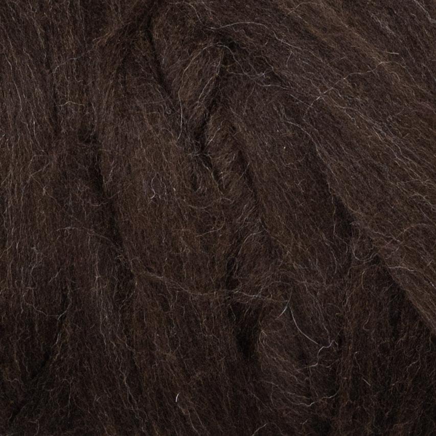 2 lb Natural Wool Roving: Natural Un-Dyed Bulk Fiber for Spinning, Knitting & Needle Felting  (Dark Brown Chocolate, 2 lb)