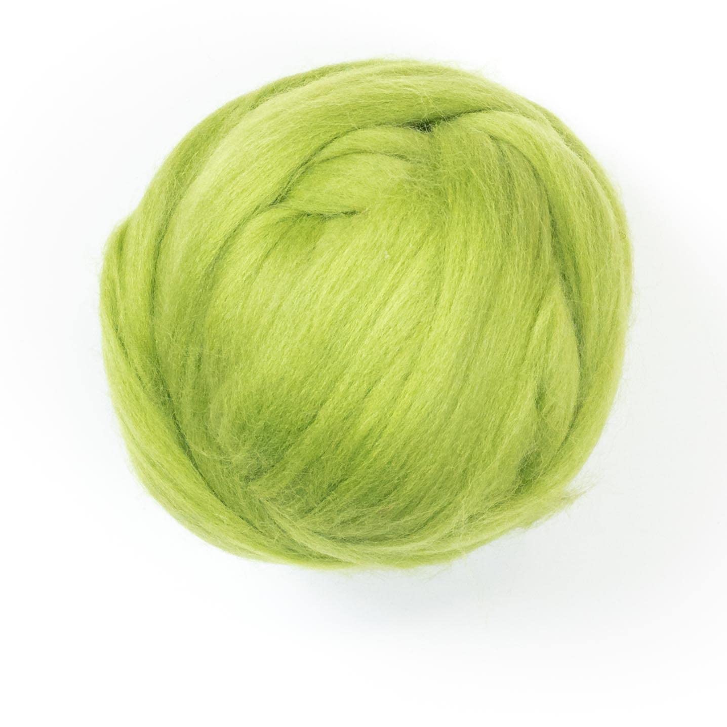 Kondoos Colored Natural Wool roving, 8 OZ. Best Wool for Needle Felting, Wet Felting, handcrafts and Spinning. (Green Apple)