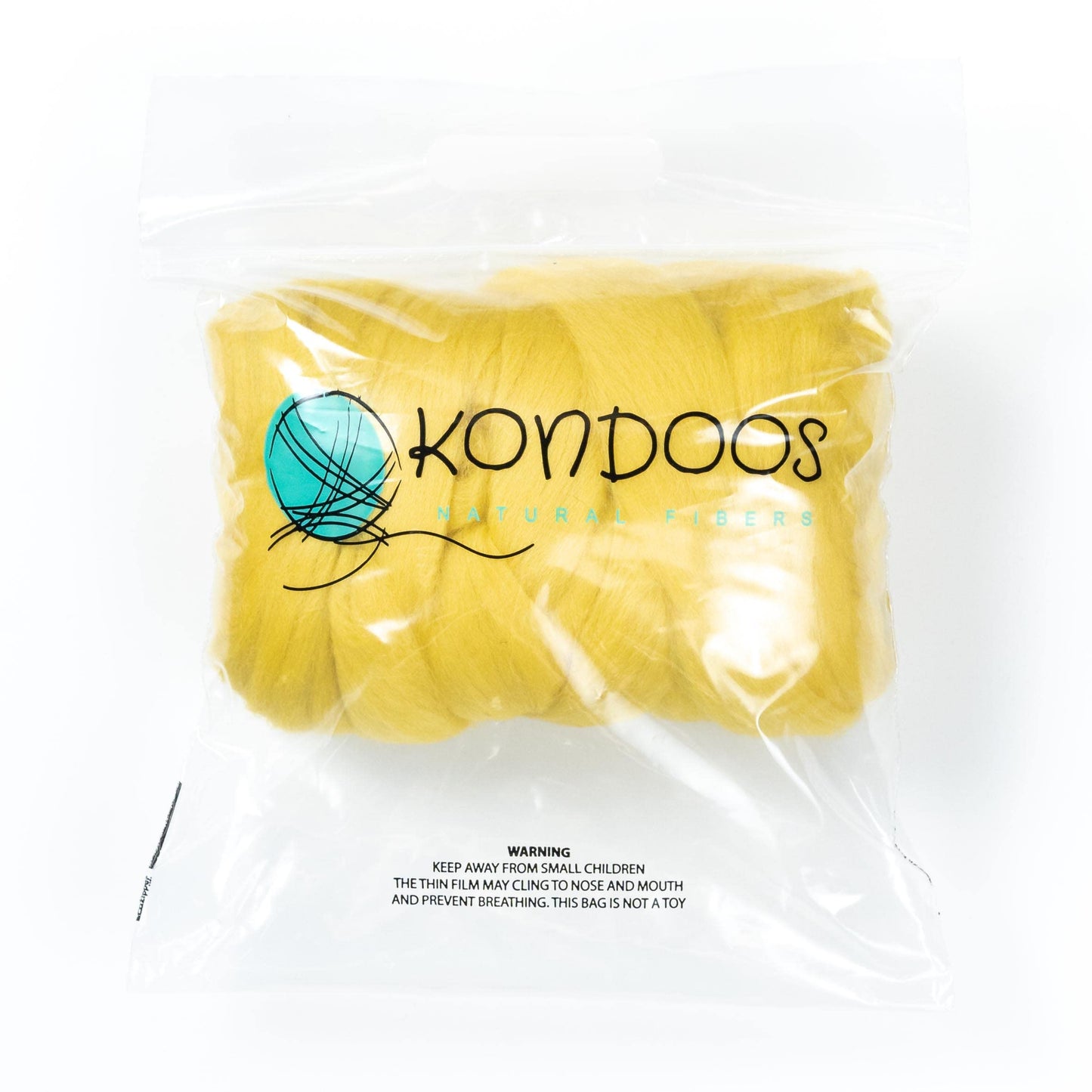Kondoos Colored Natural Wool roving, 8 OZ. Best Wool for Needle Felting, Wet Felting, handcrafts and Spinning. (Lemon Yellow)