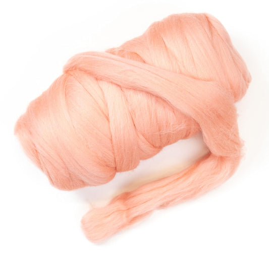 Kondoos Colored Natural Wool roving, 1 lb. Best Wool for Needle Felting, Wet Felting, handcrafts and Spinning. (Salmon Pink, 1 lb)