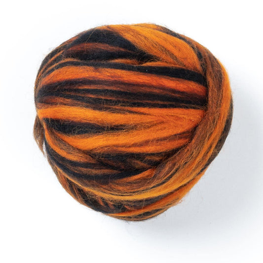 Kondoos Colored Natural Wool roving, 8 OZ. Best Wool for Needle Felting, Wet Felting, handcrafts and Spinning. (Halloween Zebra)