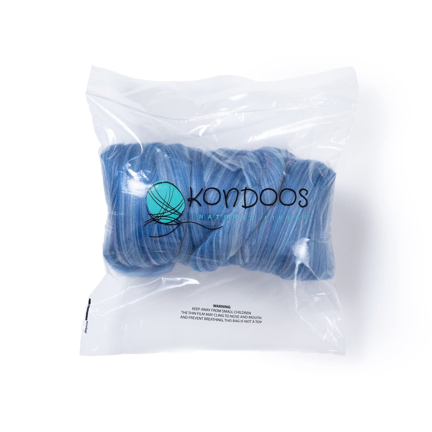 Kondoos Multi Colored Natural Wool roving 1 lb. Best Wool for Needle Felting, Wet Felting, handcrafts and Spinning. (Ocean 1 lb)
