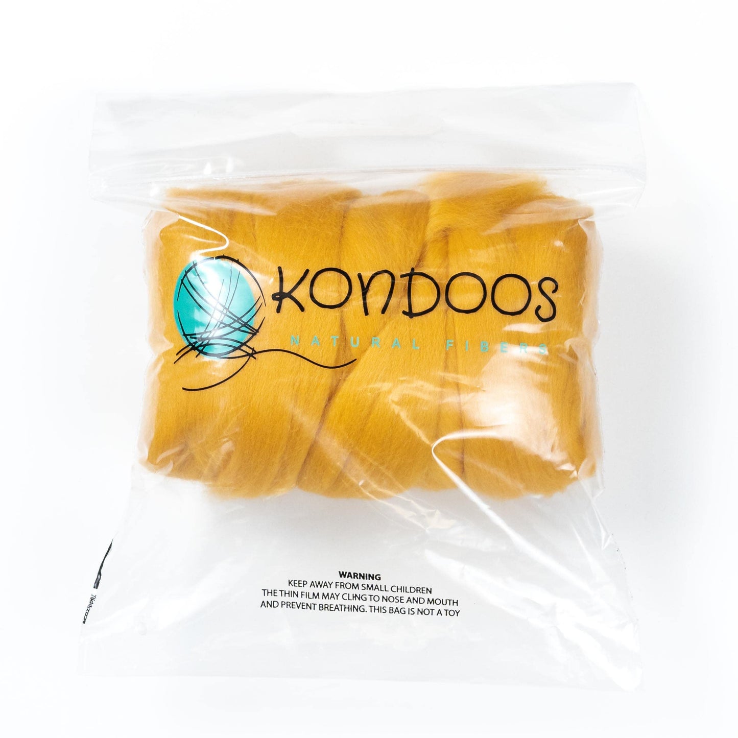 8 oz Natural Wool Roving: Mustard Colored Fiber for Felting, Handcrafts & Spinning