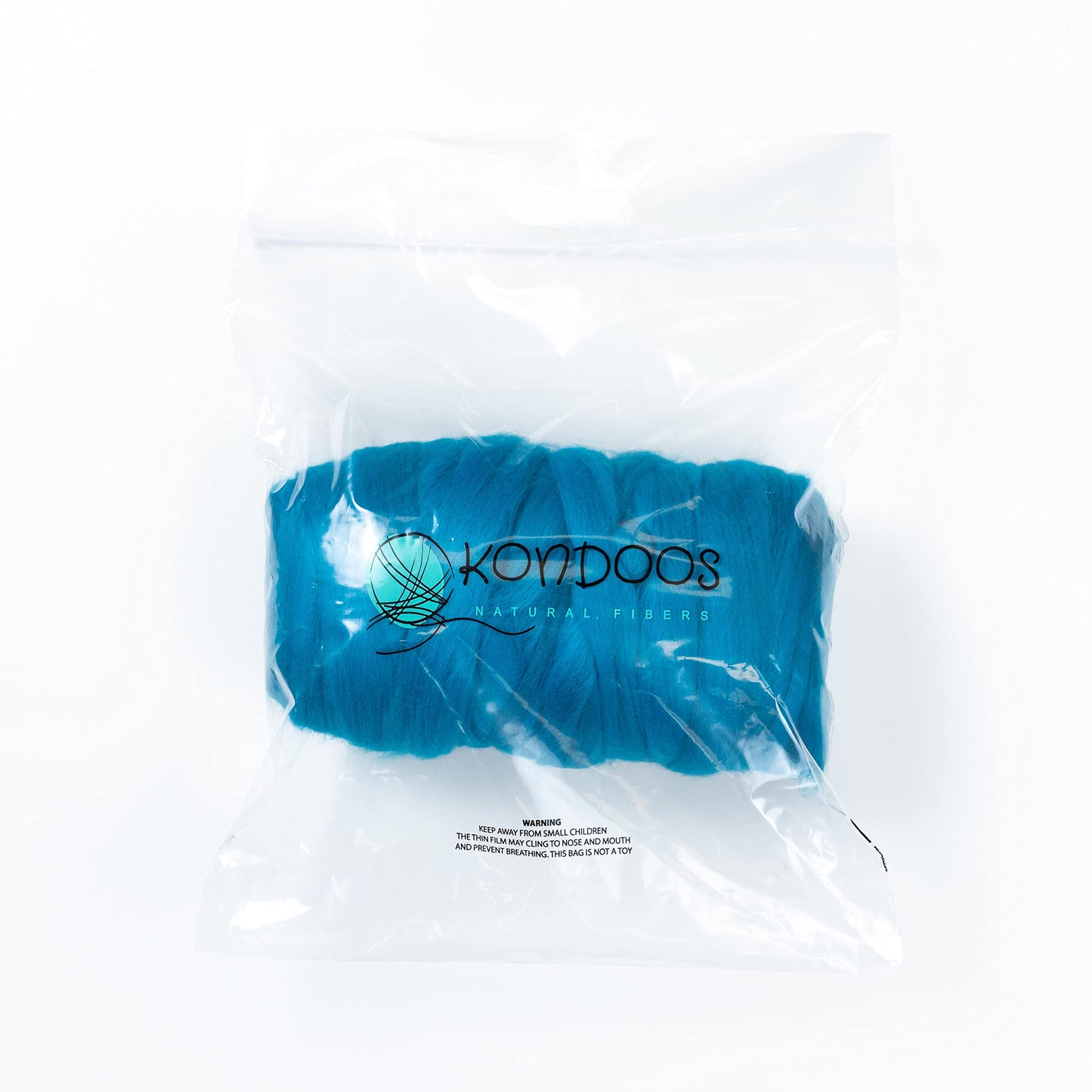 1 lb Natural Wool Roving: Colored Fiber for Felting, Handcrafts & Spinning (Turquoise, 1 lb)