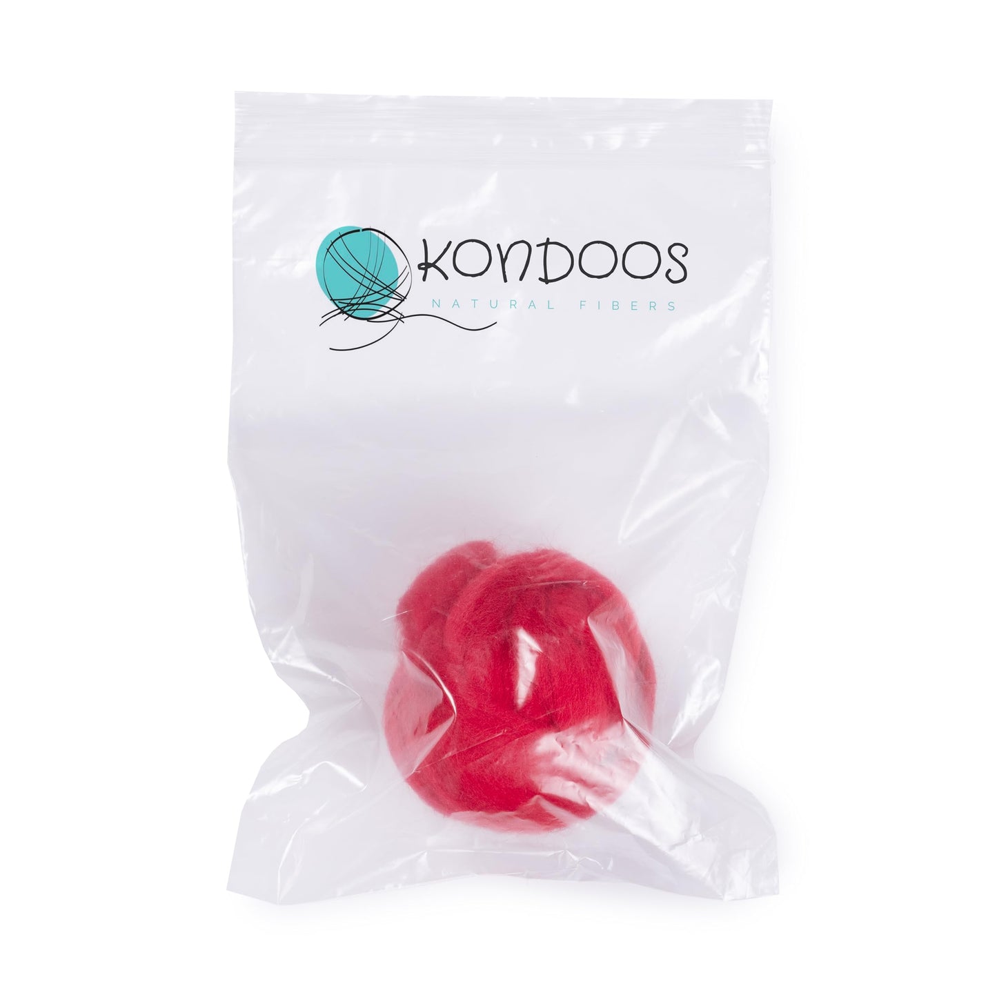 2 oz Natural Wool Roving: Dyed Fiber for Felting, Handcrafts & Spinning  (Red, 2 oz)