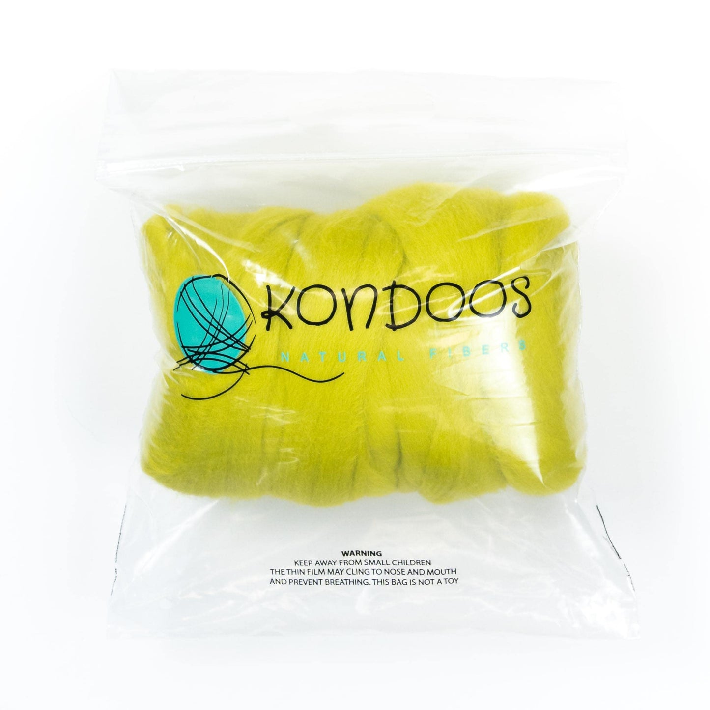 8 oz Natural Wool Roving: Green Lime Colored Fiber for Felting, Handcrafts & Spinning