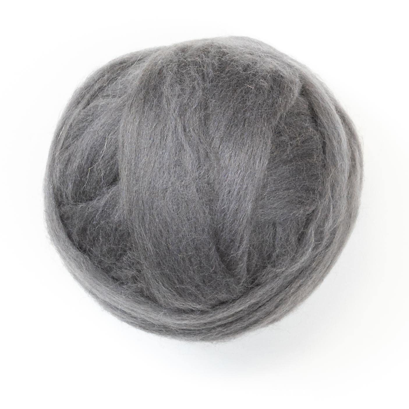 8 oz Natural Wool Roving:  Graphite Colored Fiber for Felting, Handcrafts & Spinning