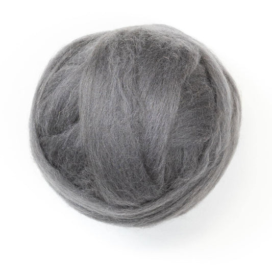 Kondoos Colored Natural Wool roving, 8 OZ. Best Wool for Needle Felting, Wet Felting, handcrafts and Spinning. (Graphite)