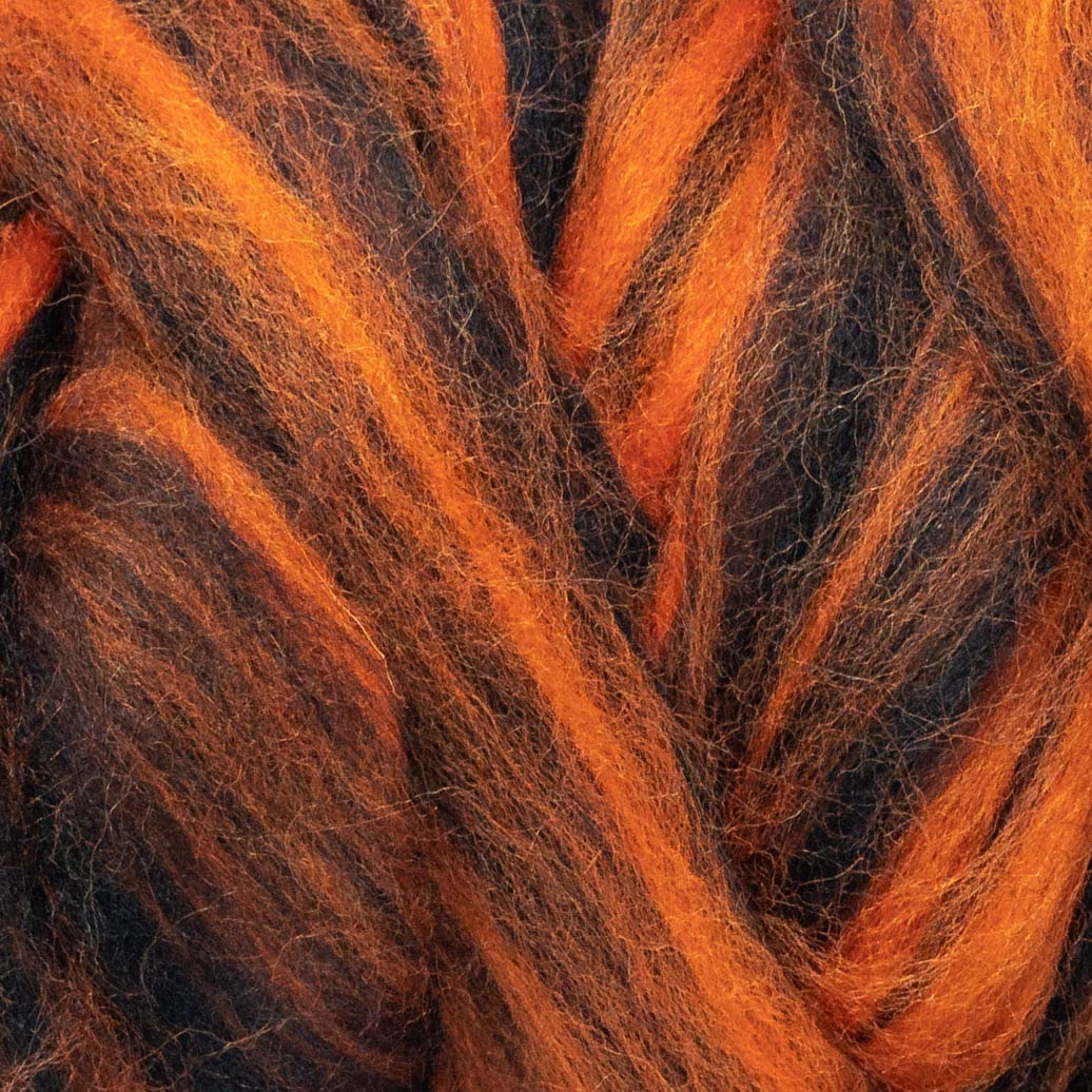 8 oz Natural Wool Roving: Halloween Zebra Colored Fiber for Felting, Handcrafts & Spinning