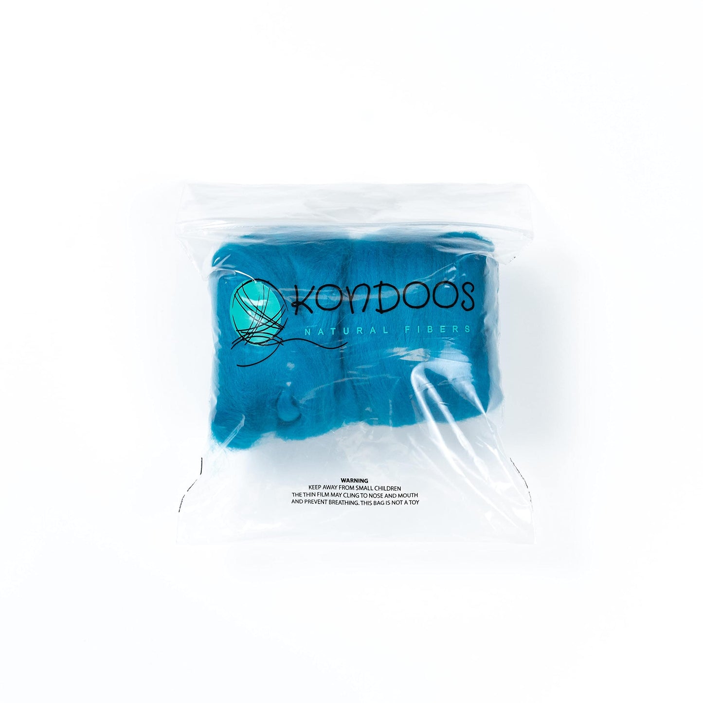 8 oz Natural Wool Roving: Turquoise Colored Fiber for Felting, Handcrafts & Spinning