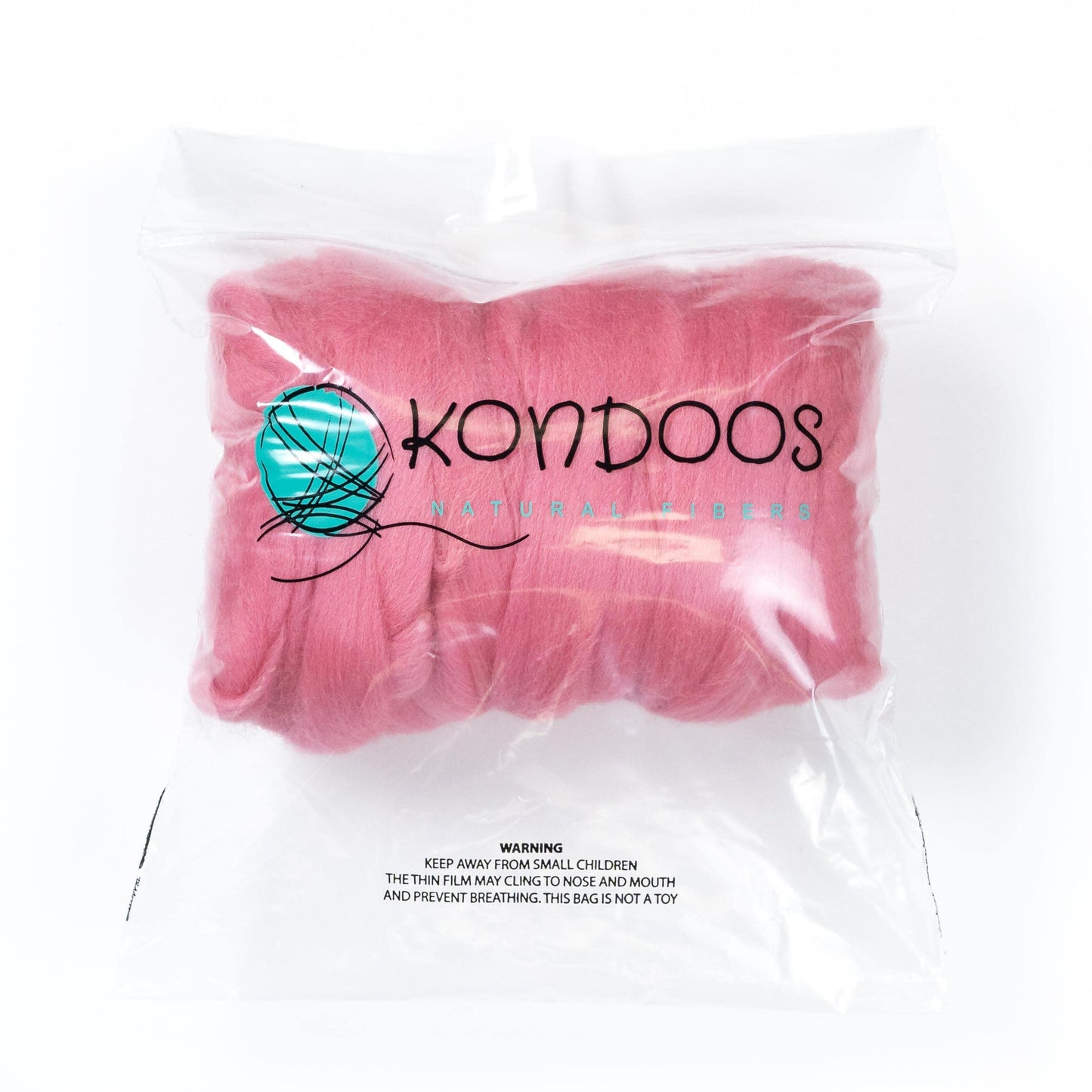 Kondoos Colored Natural Wool roving, 8 OZ. Best Wool for Needle Felting, Wet Felting, handcrafts and Spinning. (Wild Watermelon)