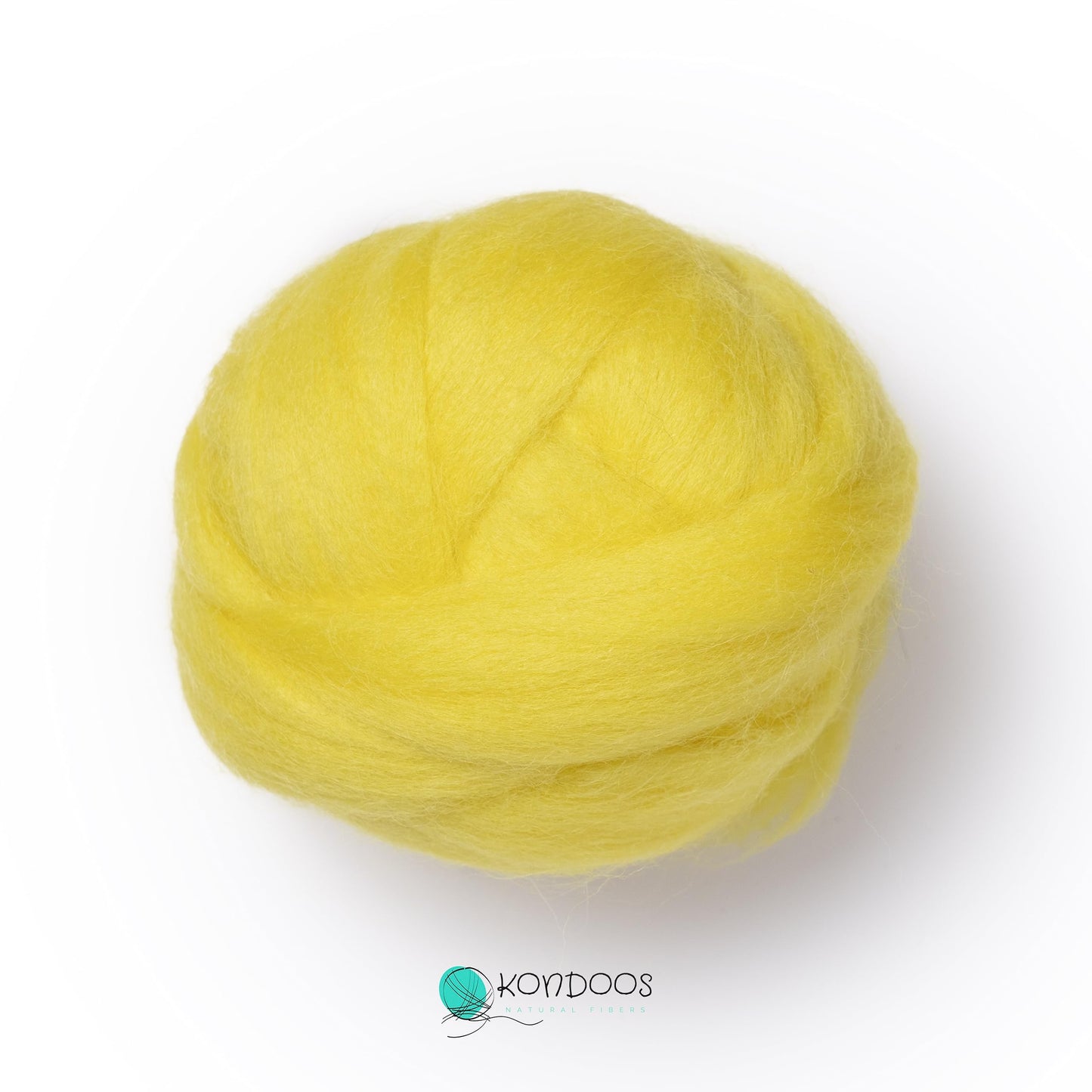 2 oz Natural Wool Roving: Dyed Fiber for Felting, Handcrafts & Spinning (Lemon Yellow, 2 oz)